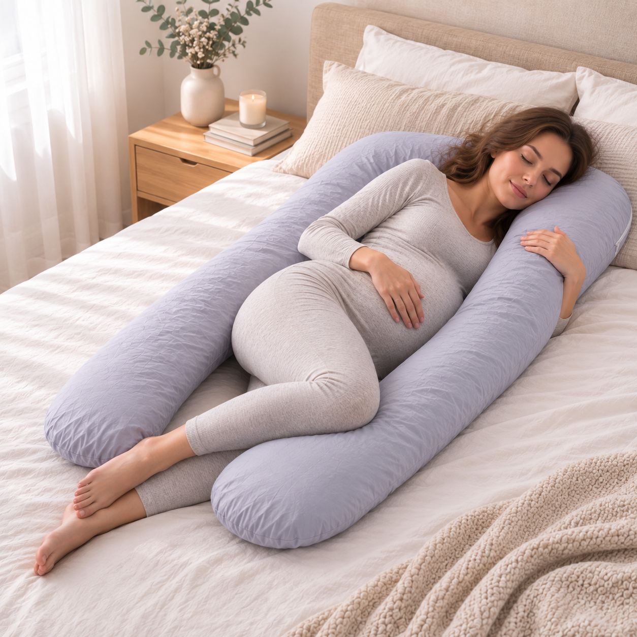 Almohada corporal en forma de U