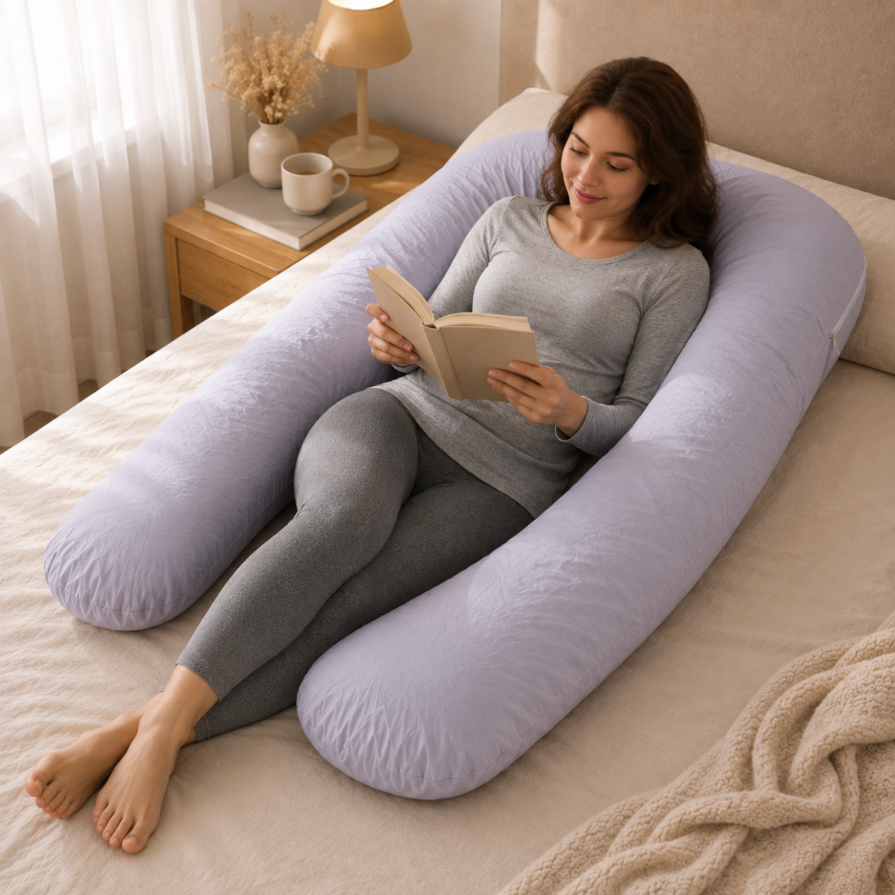 Almohada corporal en forma de U