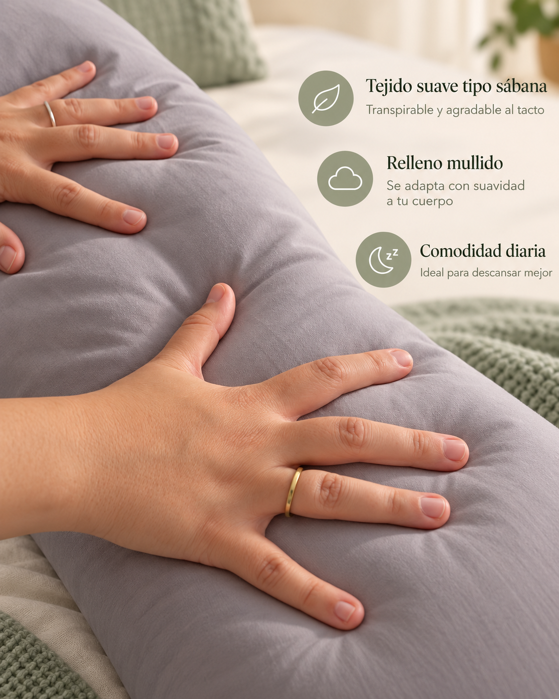 Almohada corporal en forma de U